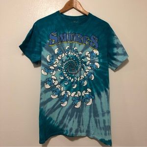 Smurfs psychedelic tie dye T-shirt size M